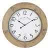 GRAYSON LANE 32 In. x 32 In. Rustic Wall Clock Brown Wood