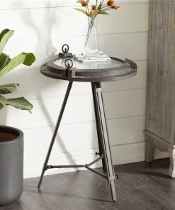 GRAYSON LANE 24 In. x 19 In. Industrial Clock Black Metal -GRAYSON LANE shop 330857724 AlternateImage2 l