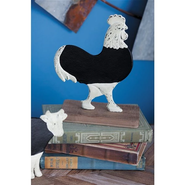 GRAYSON LANE 8 In. x 7 In. Farmhouse Sculpture Black Metal Rooster 2 GRAYSON LANE 8 In. x 7 In. Farmhouse Sculpture Black Metal Rooster - Image 2