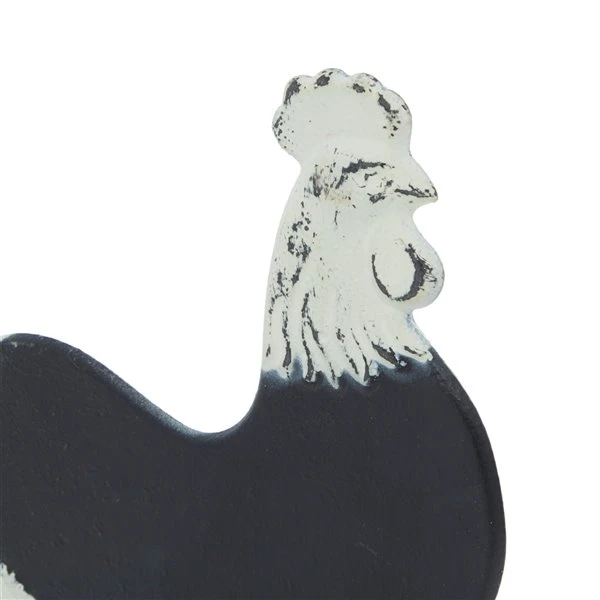 GRAYSON LANE 8 In. x 7 In. Farmhouse Sculpture Black Metal Rooster 3 GRAYSON LANE 8 In. x 7 In. Farmhouse Sculpture Black Metal Rooster - Image 3