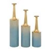 GRAYSON LANE Set of 3 27 In., 24 In., 20 In. Coastal Style Vase Blue Meta