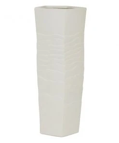 GRAYSON LANE 16 In. x 6 In. Contemporary Vase White Ceramic