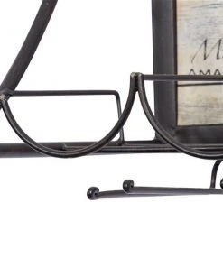 GRAYSON LANE 14 In. x 25 In. Vintage Wine Holder Rack Black Metal -GRAYSON LANE shop 330857743 AlternateImage3 l