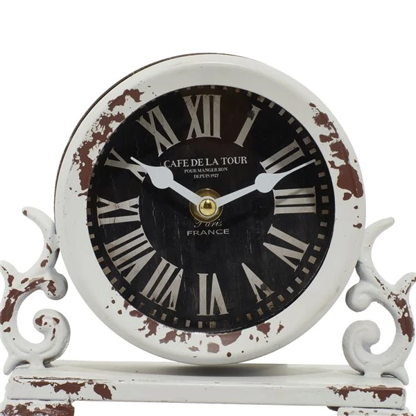 GRAYSON LANE 7 In. x 7 In. Vintage Clock Black Metal 3 GRAYSON LANE 7 In. x 7 In. Vintage Clock Black Metal - Image 3