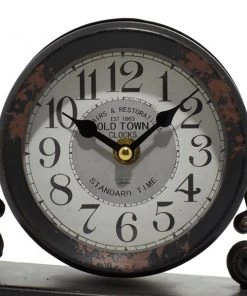GRAYSON LANE 7 In. x 7 In. Vintage Clock Black Metal 8 GRAYSON LANE 7 In. x 7 In. Vintage Clock Black Metal -GRAYSON LANE shop 330857746 AlternateImage4 l
