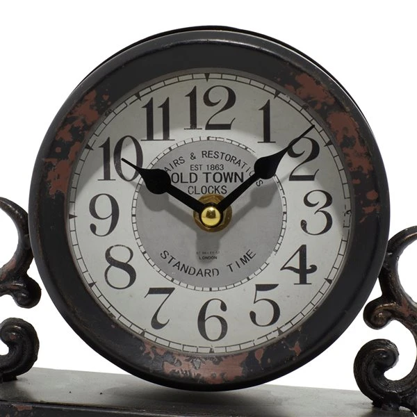 GRAYSON LANE 7 In. x 7 In. Vintage Clock Black Metal 4 GRAYSON LANE 7 In. x 7 In. Vintage Clock Black Metal - Image 4
