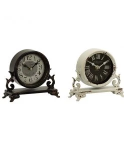 GRAYSON LANE 7 In. x 7 In. Vintage Clock Black Metal