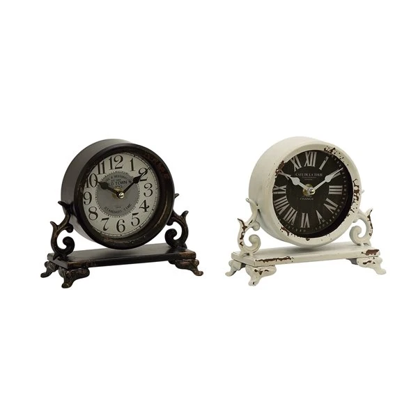 GRAYSON LANE 7 In. x 7 In. Vintage Clock Black Metal 1 GRAYSON LANE 7 In. x 7 In. Vintage Clock Black Metal