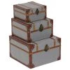 GRAYSON LANE Set of 3 8 In., 10 In., 12 In. Grey Traditional Box Wood