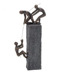 GRAYSON LANE 17 In. x 7 In. Sculpture Grey Polystone Rock Climber