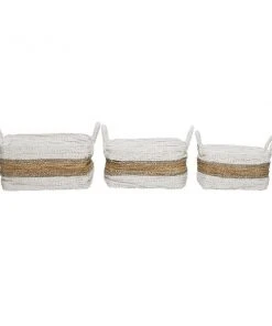 GRAYSON LANE Set of 2 21 In., 18 In., 16 In. Storage Basket White Polypro -GRAYSON LANE shop 330857762 AlternateImage5 l