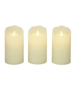 GRAYSON LANE Set of 3 3 In. x 6 In. Traditional Candle Holder Beige Wax