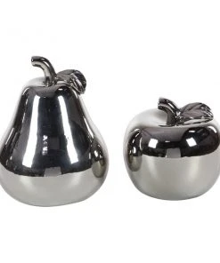 GRAYSON LANE Set of 2 7 In., 9 In. Glam Fruit Sculpture Silver Dolomite -GRAYSON LANE shop 330857768 AlternateImage3 l