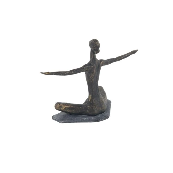 GRAYSON LANE 11 In. x 14 In. Modern Sculpture Brass Polystone Yoga 4 GRAYSON LANE 11 In. x 14 In. Modern Sculpture Brass Polystone Yoga - Image 4