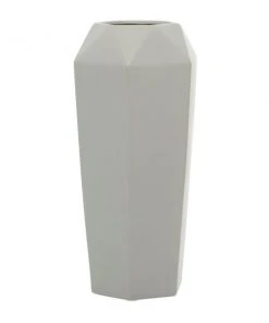 GRAYSON LANE 14 In. x 6 In. Contemporary Vase Grey Stoneware