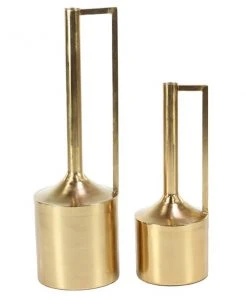GRAYSON LANE Set of 2 16 In., 22 In. Glam Vase Gold Metal