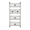 GRAYSON LANE 61 In. x 27 In. x 5 In. Industrial Magazine Rack Holder Blac