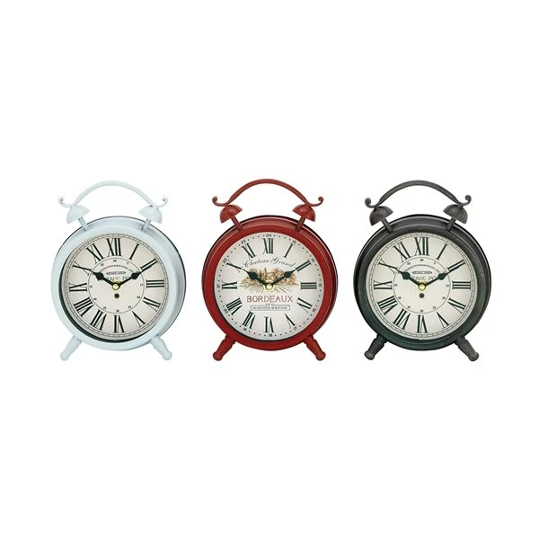 GRAYSON LANE 8 In. x 6 In. Vintage Clock Multi Colored Metal 1 GRAYSON LANE 8 In. x 6 In. Vintage Clock Multi Colored Metal