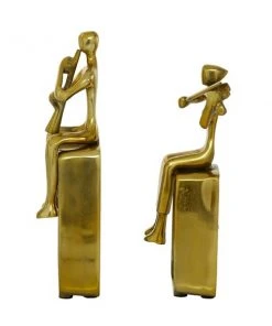 GRAYSON LANE Set of 2 12.5 In., 14.5 In. Gold Modern Musician Sculpture A -GRAYSON LANE shop 330857777 AlternateImage3 l