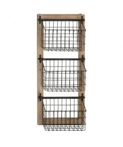 GRAYSON LANE 34 In. x 14 In. x 5 In. Farmhouse Magazine Rack Holder Black