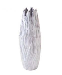 GRAYSON LANE 21 In. x 7 In. Contemporary Vase White Stoneware