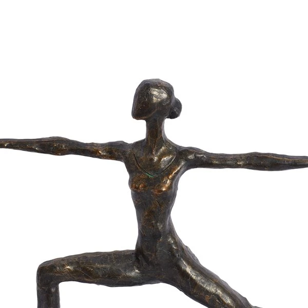 GRAYSON LANE 12 In. x 14 In. Modern Sculpture Brass Polystone Yoga 3 GRAYSON LANE 12 In. x 14 In. Modern Sculpture Brass Polystone Yoga - Image 3