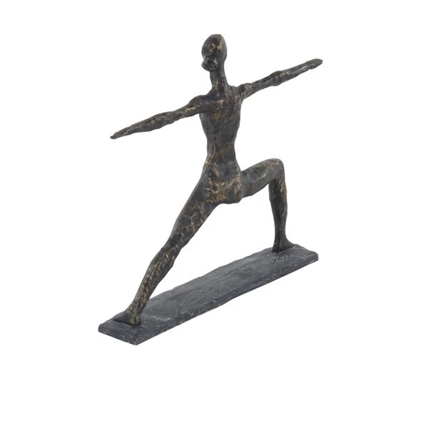 GRAYSON LANE 12 In. x 14 In. Modern Sculpture Brass Polystone Yoga 4 GRAYSON LANE 12 In. x 14 In. Modern Sculpture Brass Polystone Yoga - Image 4