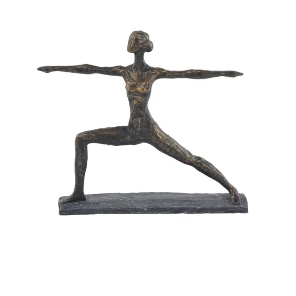 GRAYSON LANE 12 In. x 14 In. Modern Sculpture Brass Polystone Yoga 1 GRAYSON LANE 12 In. x 14 In. Modern Sculpture Brass Polystone Yoga