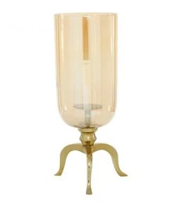 GRAYSON LANE 19 In. x 16 In. Traditional Candlestick Holders Gold Aluminu