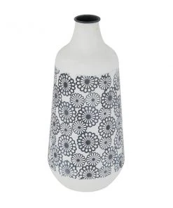 GRAYSON LANE 22 In. x 10 In. French Country Vase White Iron