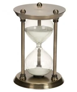 GRAYSON LANE 9 In. x 6 In. x 6 In. Glam Timer Brass Metal