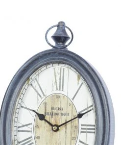 GRAYSON LANE Set of 2 15 In. x 8 In. Vintage Wall Clock Black Metal 2 GRAYSON LANE Set of 2 15 In. x 8 In. Vintage Wall Clock Black Metal -GRAYSON LANE shop 330857805 AlternateImage3 l