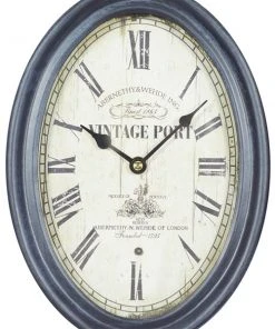 GRAYSON LANE Set of 2 15 In. x 8 In. Vintage Wall Clock Black Metal 3 GRAYSON LANE Set of 2 15 In. x 8 In. Vintage Wall Clock Black Metal -GRAYSON LANE shop 330857805 AlternateImage4 l