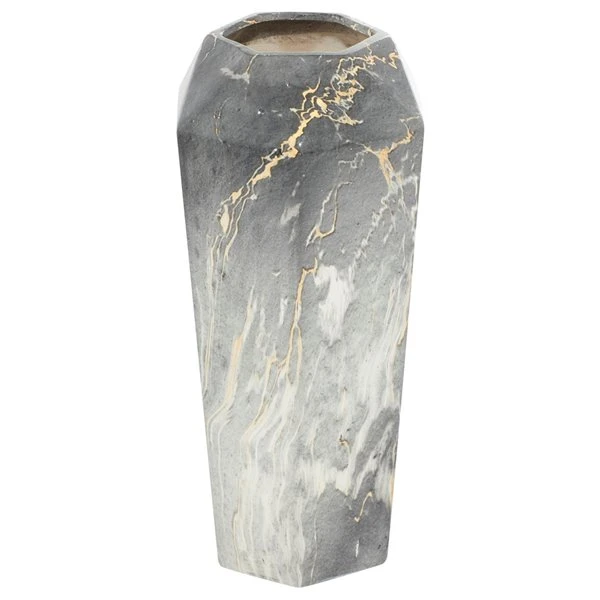 GRAYSON LANE 14 In. x 6 In. Contemporary Vase Black Ceramic 4 GRAYSON LANE 14 In. x 6 In. Contemporary Vase Black Ceramic - Image 4