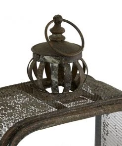 GRAYSON LANE Set of 2 17 In., 12 In. Rustic Lantern Brown Metal -GRAYSON LANE shop 330857808 AlternateImage4 l