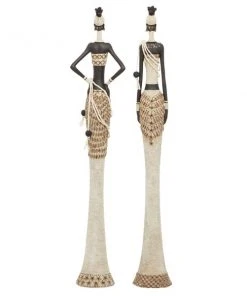 GRAYSON LANE Set of 2 6 In. x 31 In. Contemporary Sculpture White Stone -GRAYSON LANE shop 330857812 AlternateImage5 l