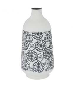 GRAYSON LANE 16 In. x 8 In. French Country Vase White Iron