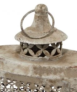 GRAYSON LANE Set of 2 12 In., 9 In. Rustic Lantern Beige Metal -GRAYSON LANE shop 330857820 AlternateImage3 l