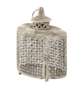 GRAYSON LANE Set of 2 12 In., 9 In. Rustic Lantern Beige Metal -GRAYSON LANE shop 330857820 AlternateImage5 l
