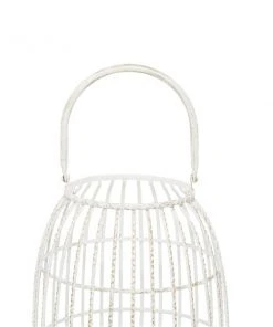 GRAYSON LANE 16 In. x 9 In. Modern Candle Holder Lantern White Iron -GRAYSON LANE shop 330857850 AlternateImage4 l