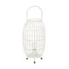 GRAYSON LANE 16 In. x 9 In. Modern Candle Holder Lantern White Iron