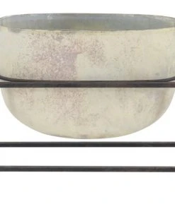 GRAYSON LANE 11 In. x 13 In. Rustic Vase Cream Glass