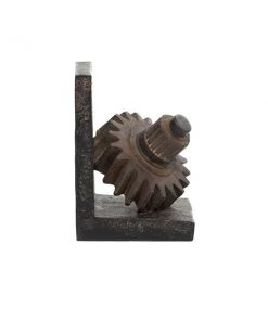 GRAYSON LANE Set of 2 7 In. x 5 In. Brown Industrial Gear Bookends Polyst -GRAYSON LANE shop 330857854 AlternateImage2 l