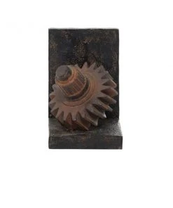 GRAYSON LANE Set of 2 7 In. x 5 In. Brown Industrial Gear Bookends Polyst -GRAYSON LANE shop 330857854 AlternateImage3 l