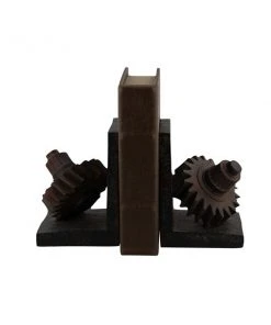GRAYSON LANE Set of 2 7 In. x 5 In. Brown Industrial Gear Bookends Polyst -GRAYSON LANE shop 330857854 AlternateImage4 l