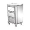 GRAYSON LANE 28 In. x 18 In. Glam Chest Grey Glass and Wood
