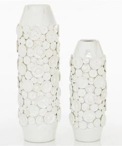 GRAYSON LANE Set of 2 23 In., 17 In. Modern Vase White Stoneware -GRAYSON LANE shop 330857858 AlternateImage4 l