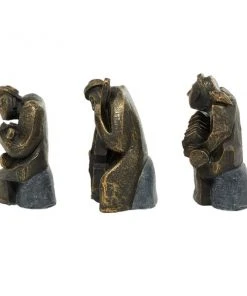 GRAYSON LANE Set of 3 6 In. x 7 In. Black Rustic Musician Sculpture Resin -GRAYSON LANE shop 330857865 AlternateImage3 l