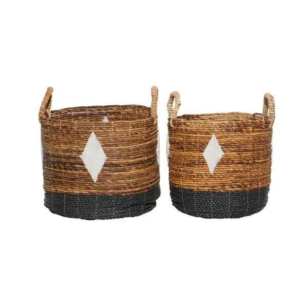 GRAYSON LANE Set of 2 17 In., 16 In. Natural Storage Basket Brown Banana 5 GRAYSON LANE Set of 2 17 In., 16 In. Natural Storage Basket Brown Banana - Image 5