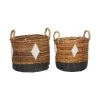 GRAYSON LANE Set of 2 17 In., 16 In. Natural Storage Basket Brown Banana